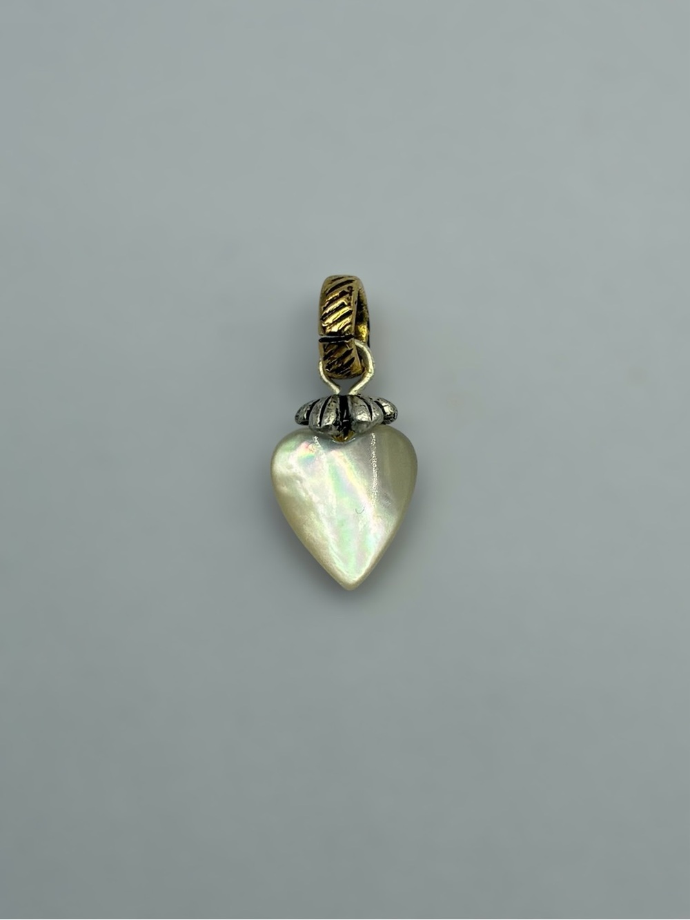 Vintage Y2K Juicy Couture Mother of Pearl Style Heart Mini Charm Pendant